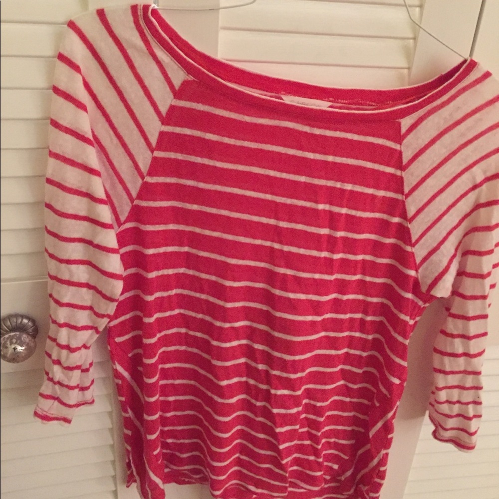 Orange and white striped long sleeve